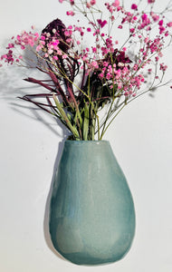 VASE SUSPENDU BLEU GRIS BRILLANT